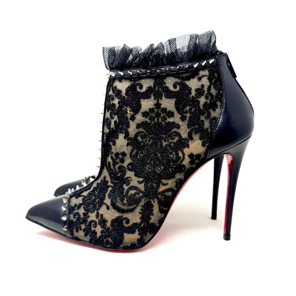 Christian Louboutin 100 Pigalle Boots Black Lace NWOT 37 - Picture 6 of 17